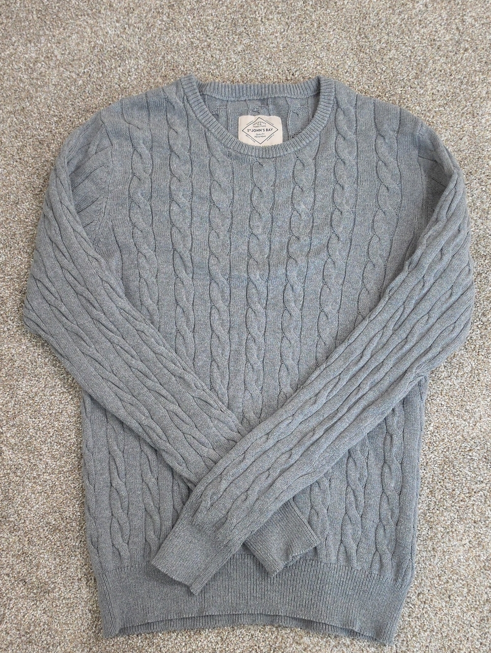 St. John's Bay Gray Cable-Knit Crewneck Sweater